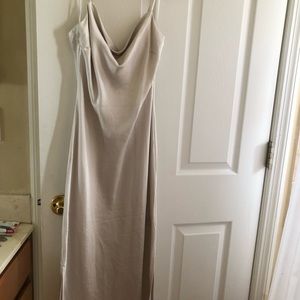 EXPRESS satin strappy champagne dress